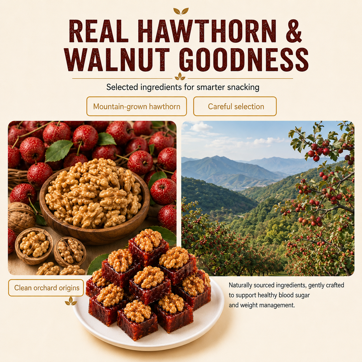 Natural Hawthorn Walnut Snack | A Smart Choice for Weight Management & Healthy Living-QZZ