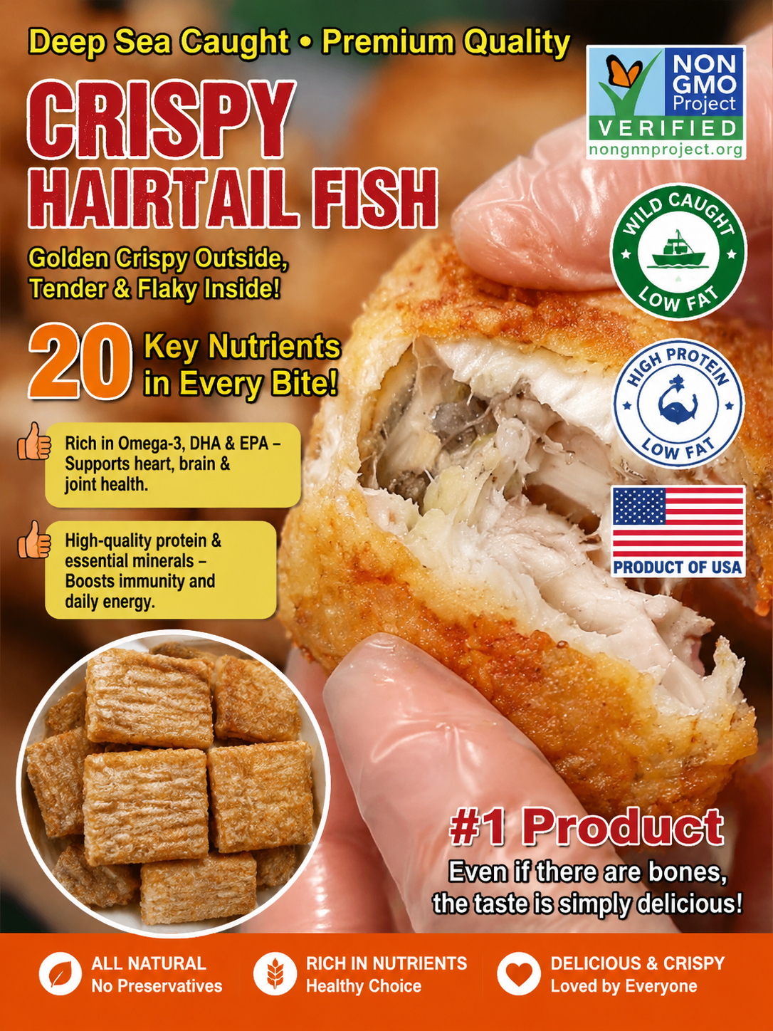 ⭐Premium Crispy Hairtail Fish — A Delicious Seafood Snack From The Deep Sea.-OKL