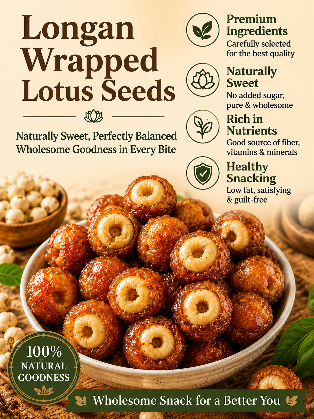 Soft & Fragrant Longan Wrapped Lotus Seeds-XLB