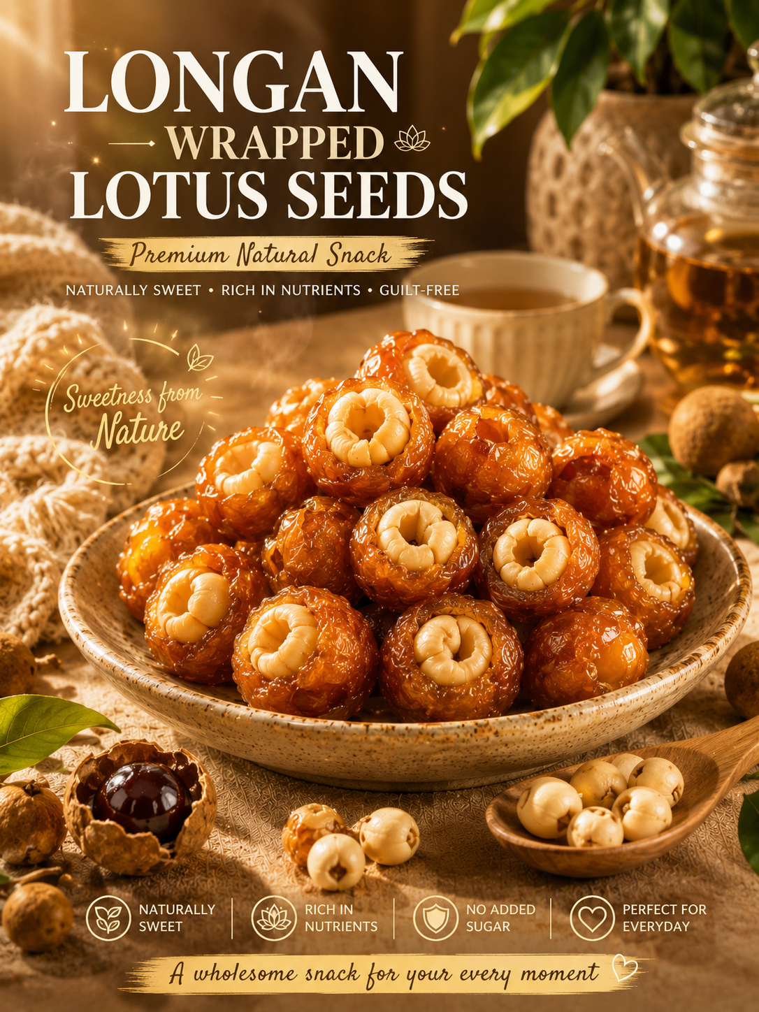 Soft & Fragrant Longan Wrapped Lotus Seeds-XLB