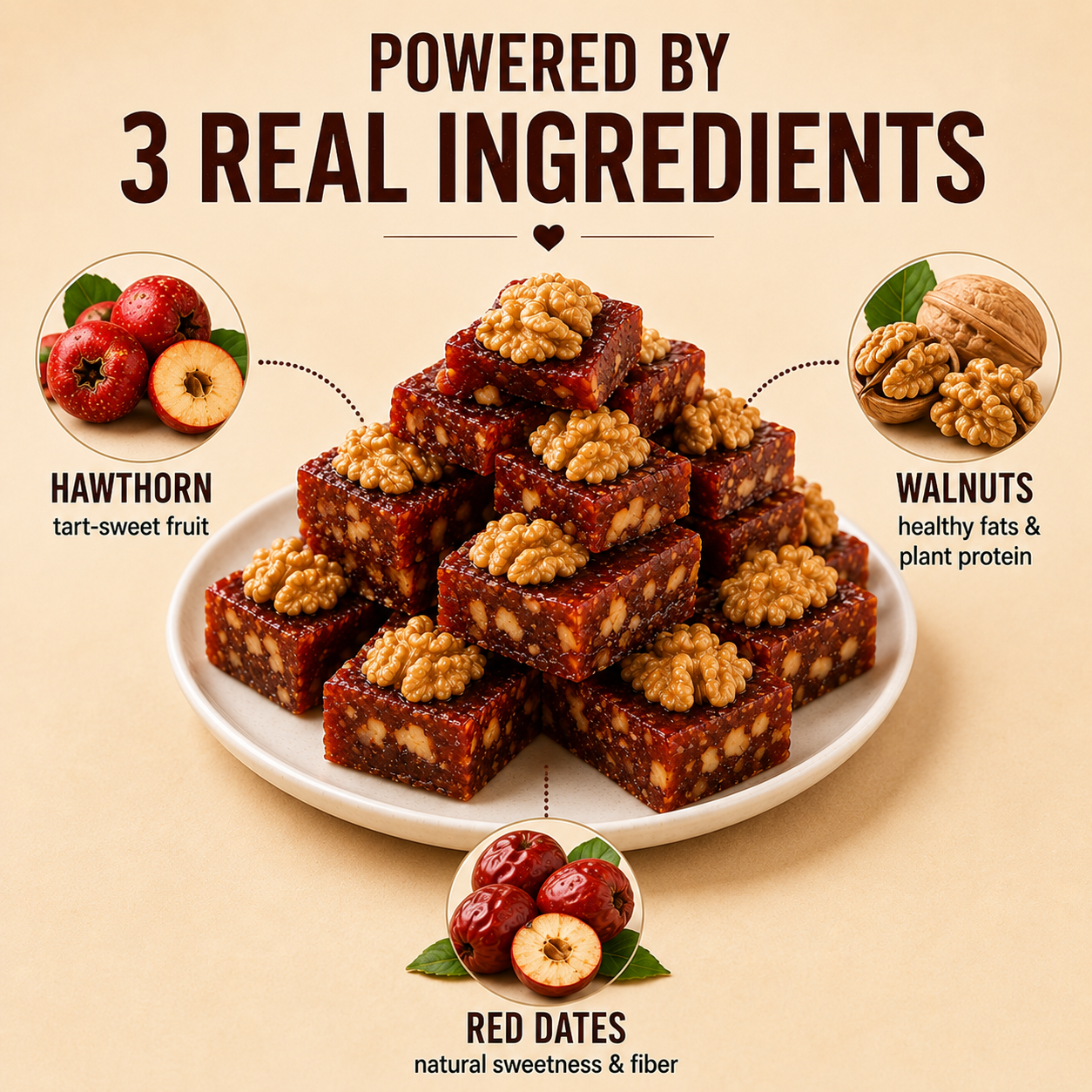 Natural Daily Fuel for Men’s Strength, Stamina & Vitality-Hawthorn Walnut Pie-HJY