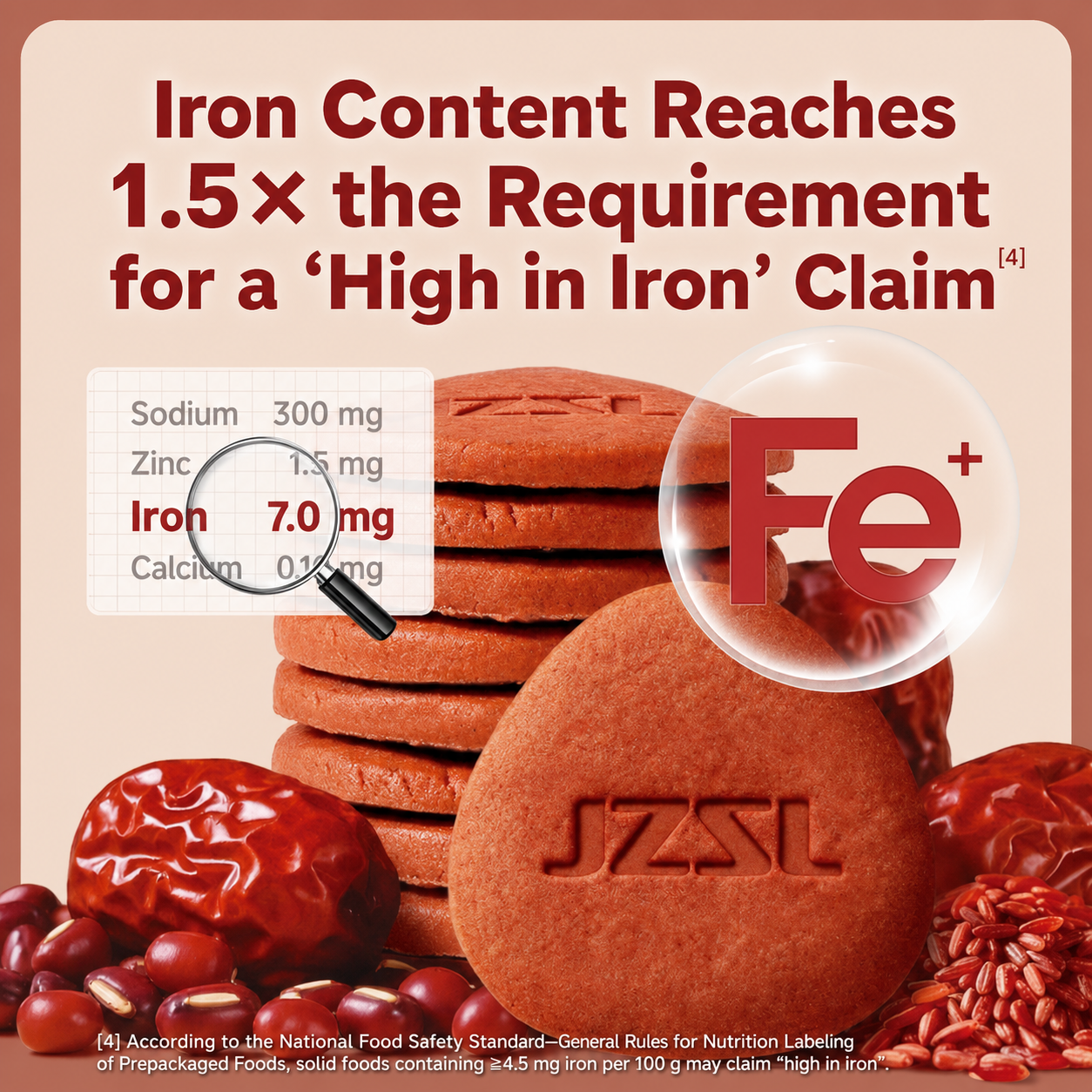 Red Iron Nutrient Cookies to Replenish Qi and Blood-ZRT