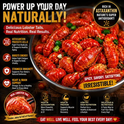 Spicy Ready-To-Eat Alaskan Wild-Caught Crawfish Tails, Juicy On-The-Go Seafood Snack-SUY