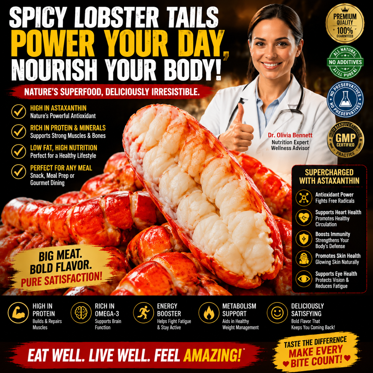Spicy Ready-To-Eat Alaskan Wild-Caught Crawfish Tails, Juicy On-The-Go Seafood Snack-SUY