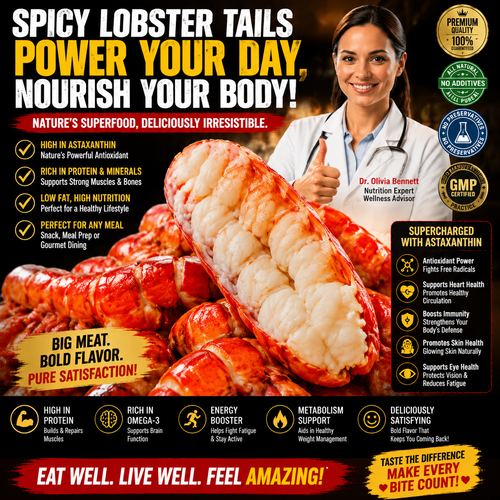 Spicy Ready-To-Eat Alaskan Wild-Caught Crawfish Tails, Juicy On-The-Go Seafood Snack-SUY