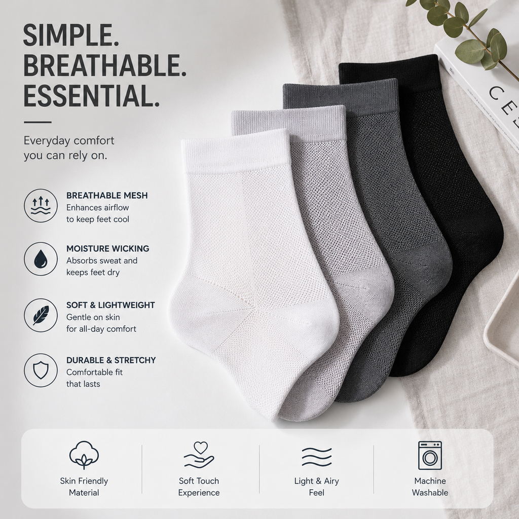 Ultra-Thin Breathable Mesh Socks for Men – Stay Cool, Dry & Comfortable All Day-HJY