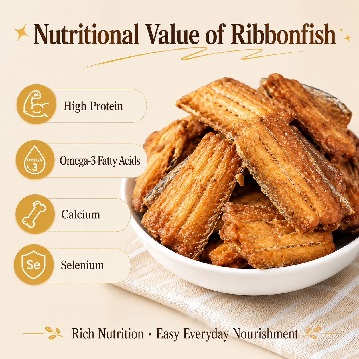 High Protein • Omega-3 Rich • Crunchy Seafood Snack for Everyday Energy & Wellness-HJY