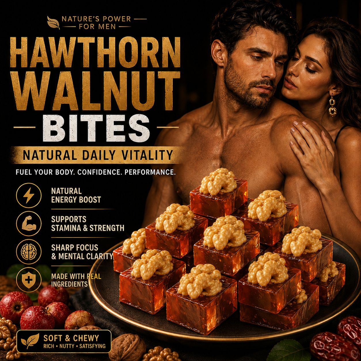 Natural Daily Fuel for Men’s Strength, Stamina & Vitality-Hawthorn Walnut Pie-QZZ