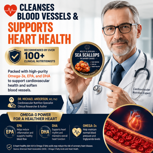 🌊 Wild Alaskan Sea Scallops in Savory Sauce – High Protein, Zero Oil & Heart-Healthy Gourmet Tin ❤️ LGZ