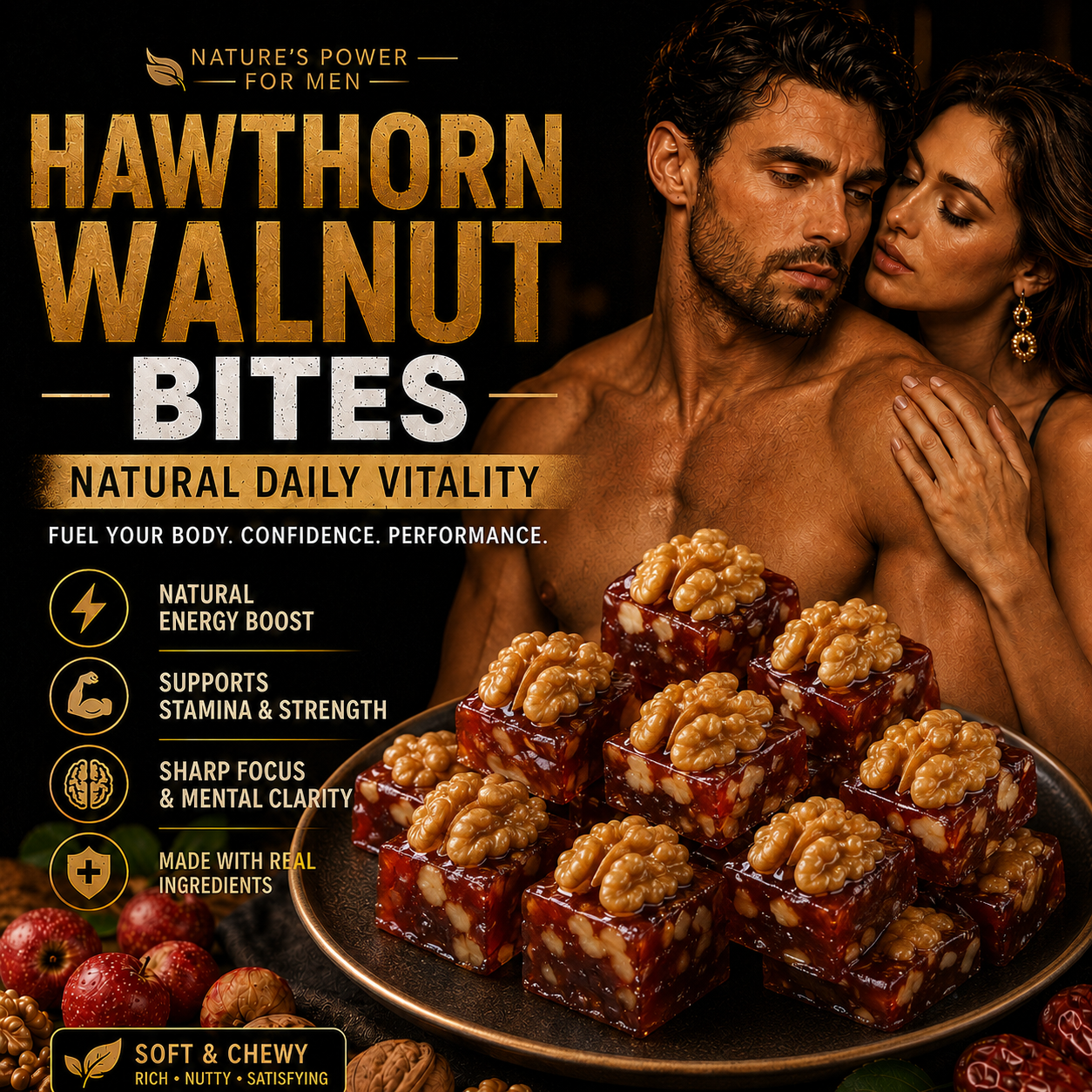 Natural Daily Fuel for Men’s Strength, Stamina & Vitality-Hawthorn Walnut Pie-WBJ